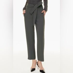 Wilfred (Aritzia) $148 Tie-Front Ankle Pant in Comet Grey Size 6 w/ belt EUC